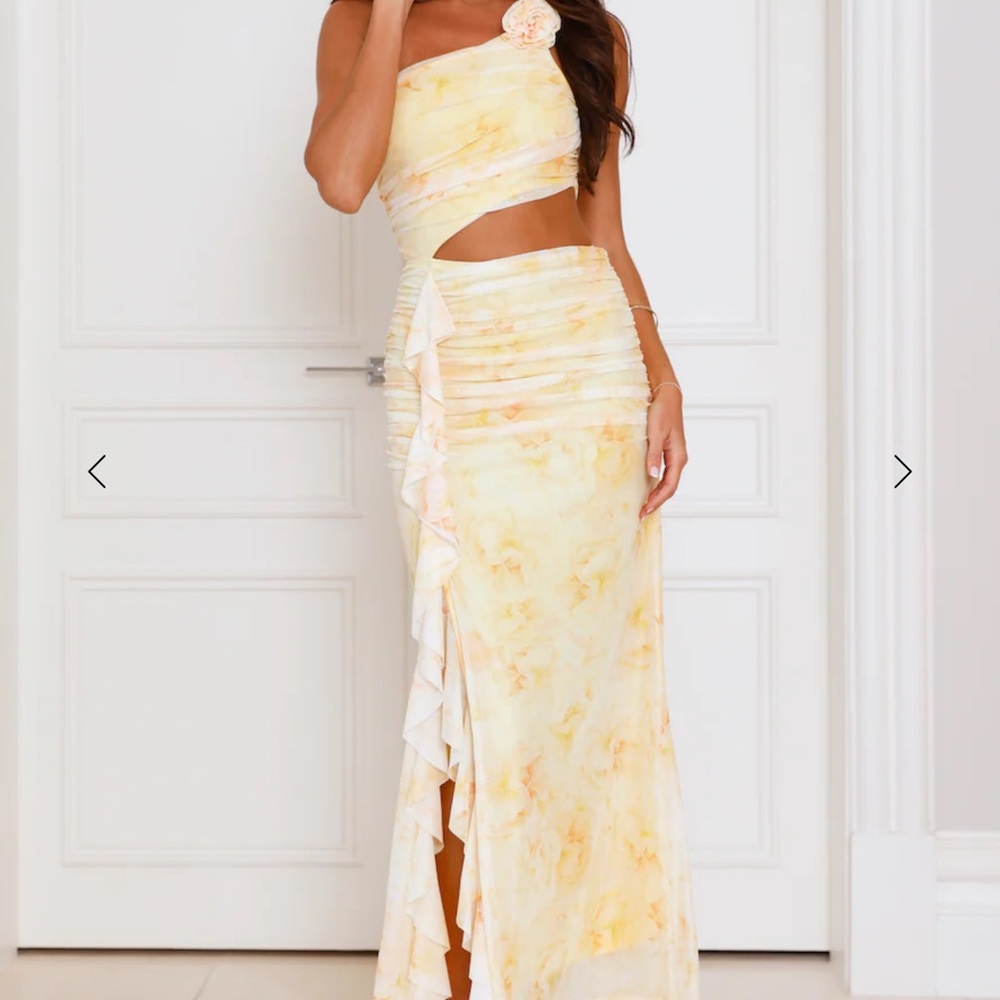 Hello molly yellow 1 shoulder dress